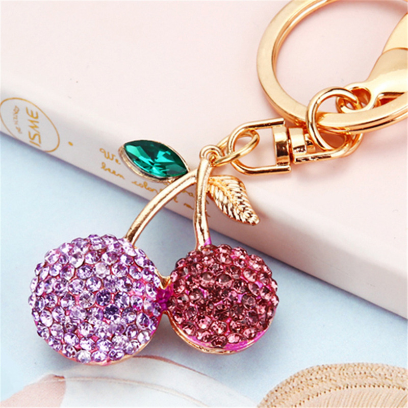 Crystal Lemon-Shaped 3D Fruit Key Chain Elegant Accessory for Bags & Car