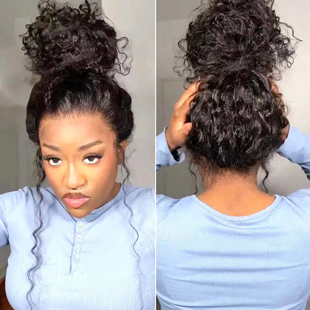 HD Invisi Strap Brazilian 360 Frontal Wigs Human Hair Preplucked Deep Curly Glueless full Lace Front Wig Synthetic Ready To Wear