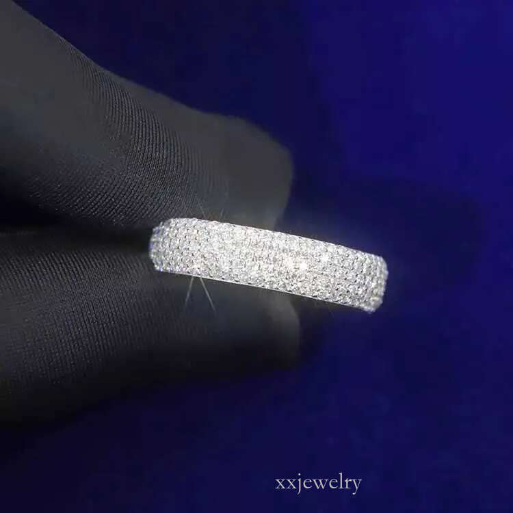 Fashion design Solid sier Iced out Free fire moissanite dia ring for mens hiphop jewelry