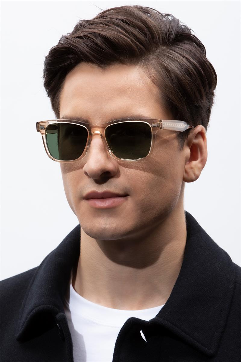 CARFIA Retro Acetate Polarized Sunglasses for Men UV Protection with Embossed Pattern Wire Core