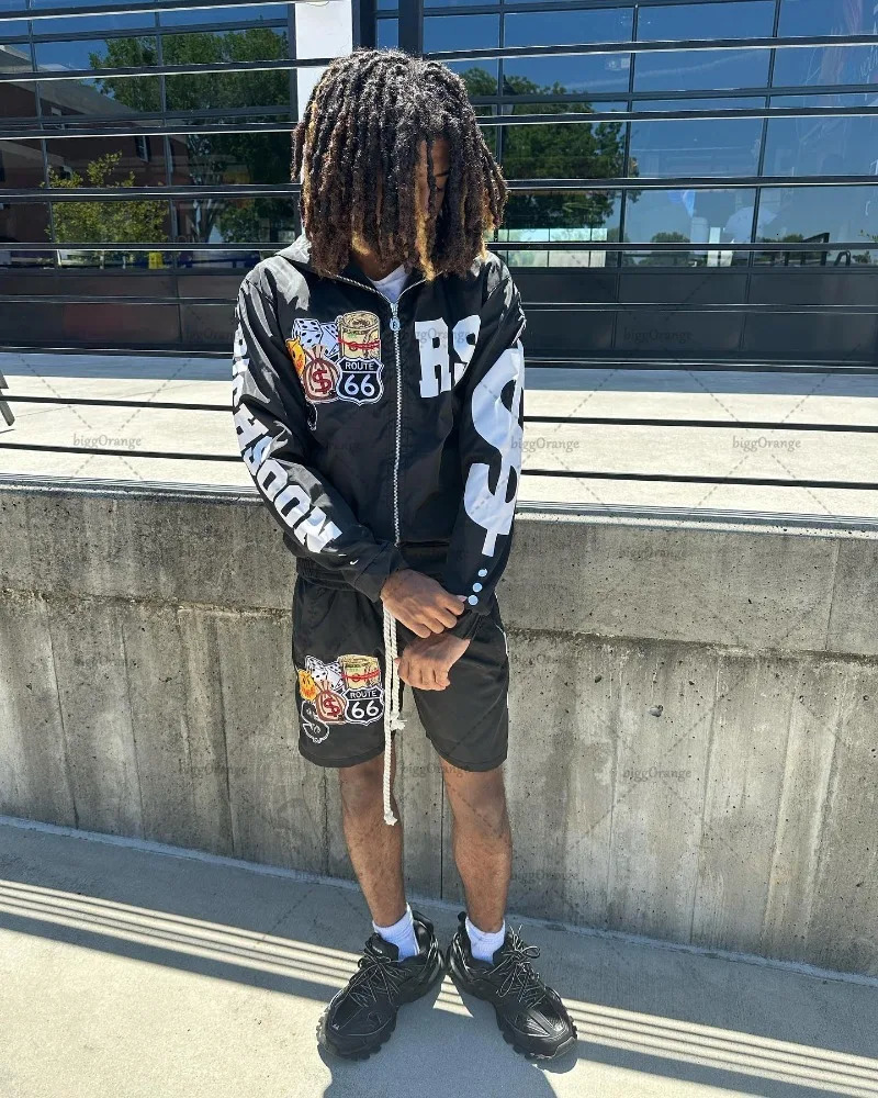 Y2K European and American Trendy Clothing Street Hiphop Printed Oversized Hoodies Casual Versatile Zipper Sweatshirts 250310