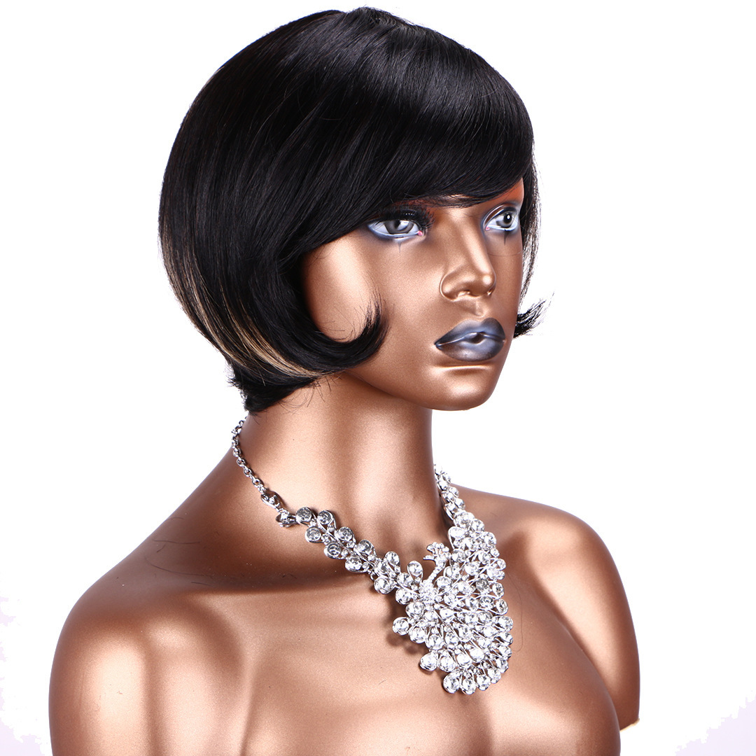 8 Inch Luxury Straight Center Part Full Lace Bob Wig Real Human Hair Machine Made Exquisite Craftsmanship Perfect for a Sleek and Elegant Look