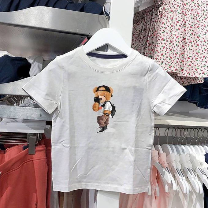 Kids T-Shirt Casual Toddler Boys Girls Tops Embroidery Sleeve Cotton Breathable Comfortable 2024 y2506078QQ2