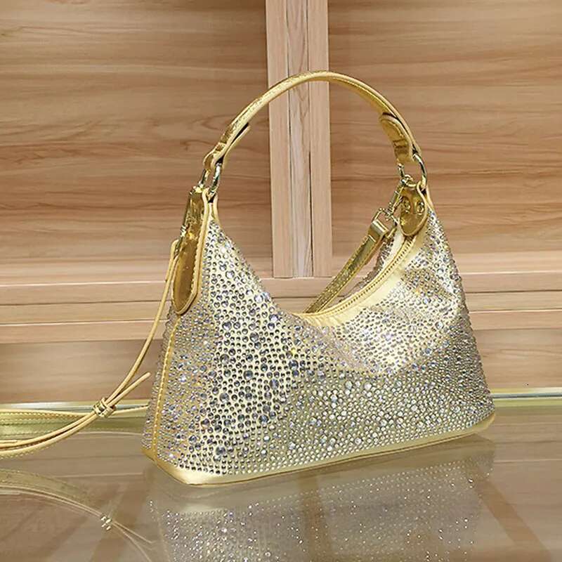 Women Evening 2025 New Shiny Rhie Women's Shoulder Bag Fashion Dinner Party Handbag Female Crossbody Bags