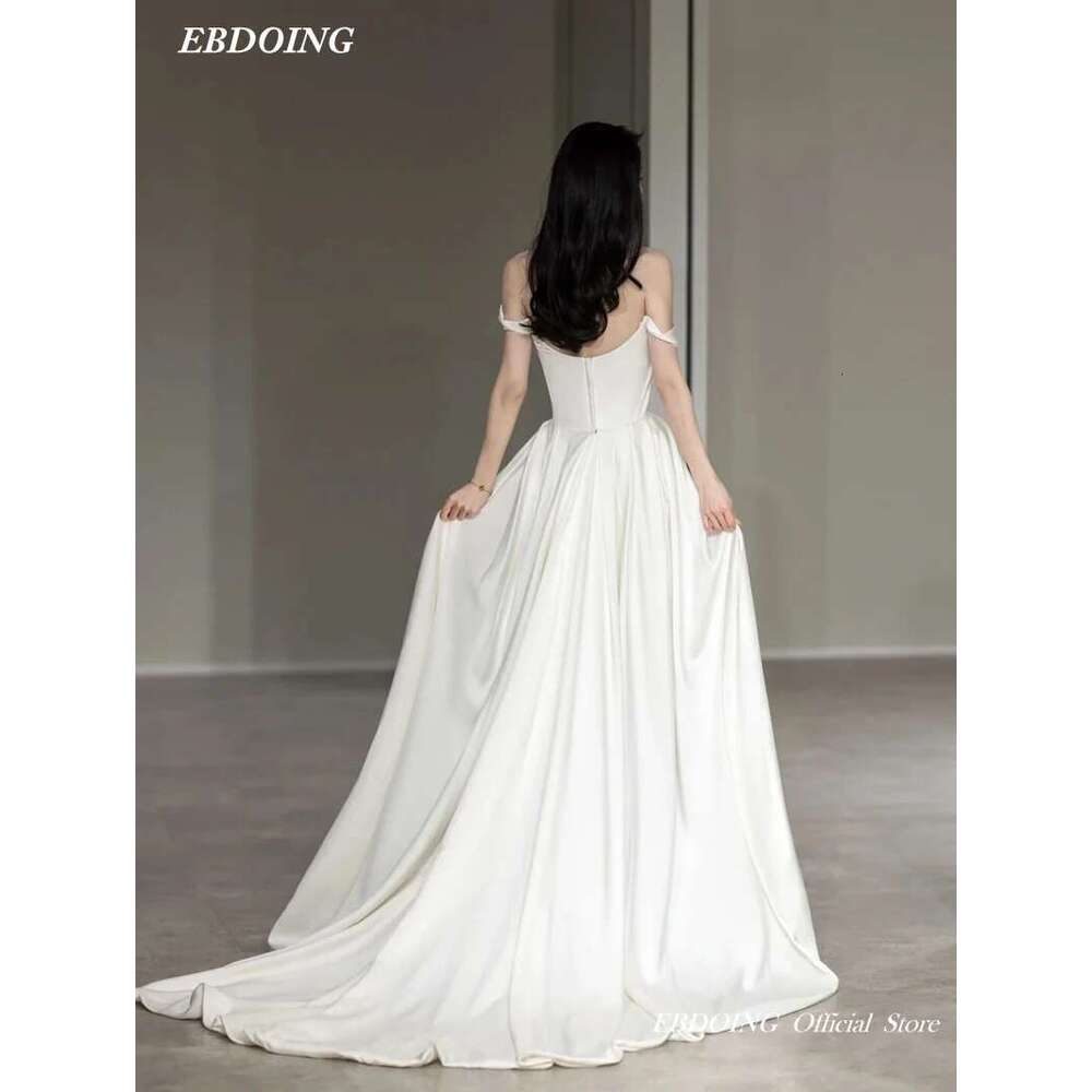 Mermaid Satin Wedding Dress for Bride, Boat Neck, Neckline, Off Shoulder, Made to Order, Plus Size, Newest