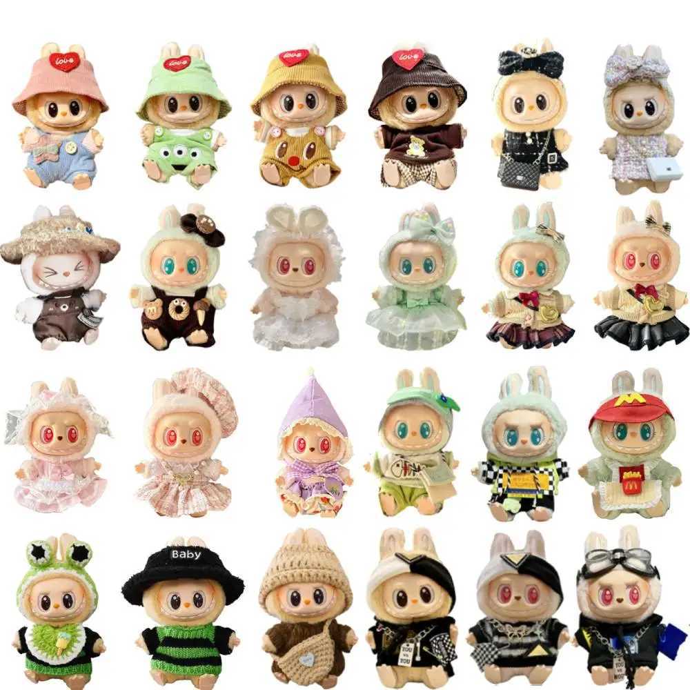Cute Clothes for Labubu Outfit Fashion Dress Knitted Clothes for Keychain Sitting Series Labubu Plush Dolls Clothes AccessoriesC250310