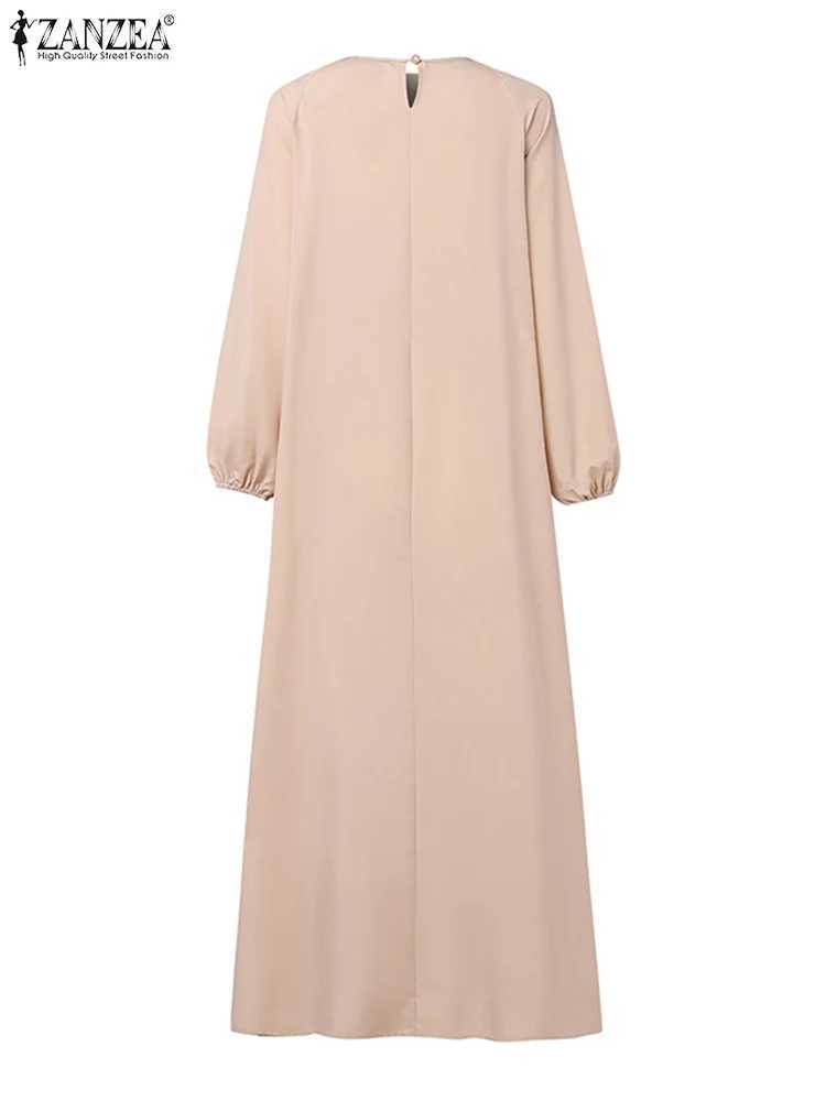 ZANZEA Patchwork Lantern All Abaya Robes Women Plisse Layered Ele Maxi Dress slim Fashion Islamic Hijab Pleated DressXJ250310