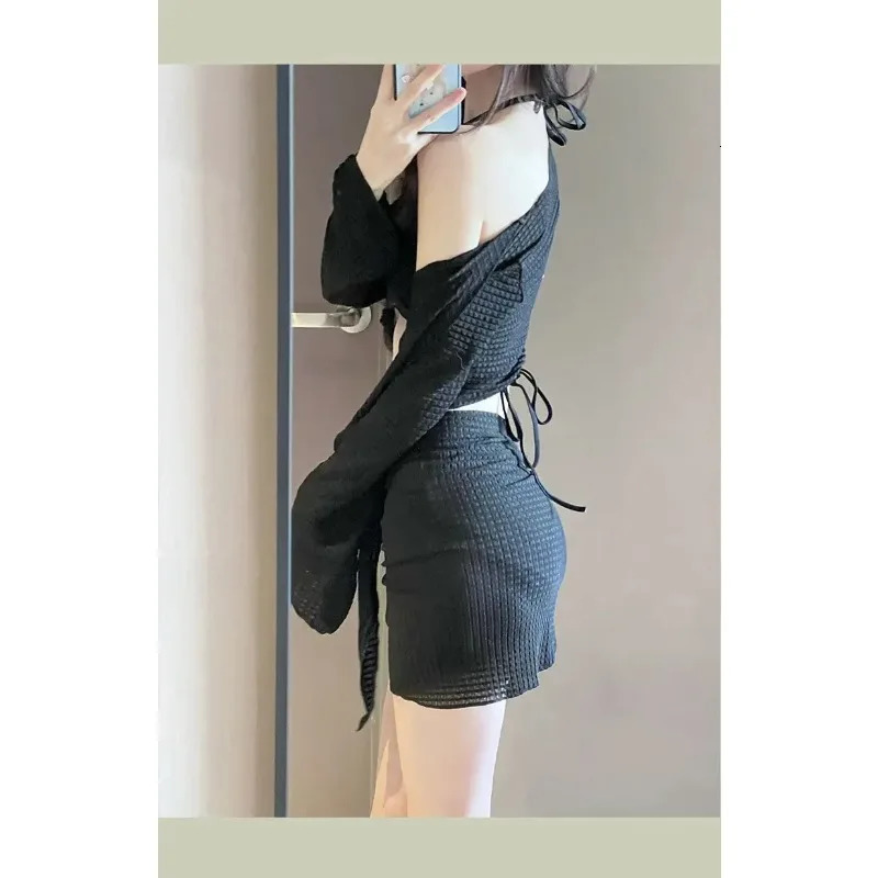 Sexy Bikinis Sets Women White Swimsuit Beach Wear Long Sleeve Swimsuit Cover Ups for Swimwear Women Swimming Pool Party Bikinis 250305Z