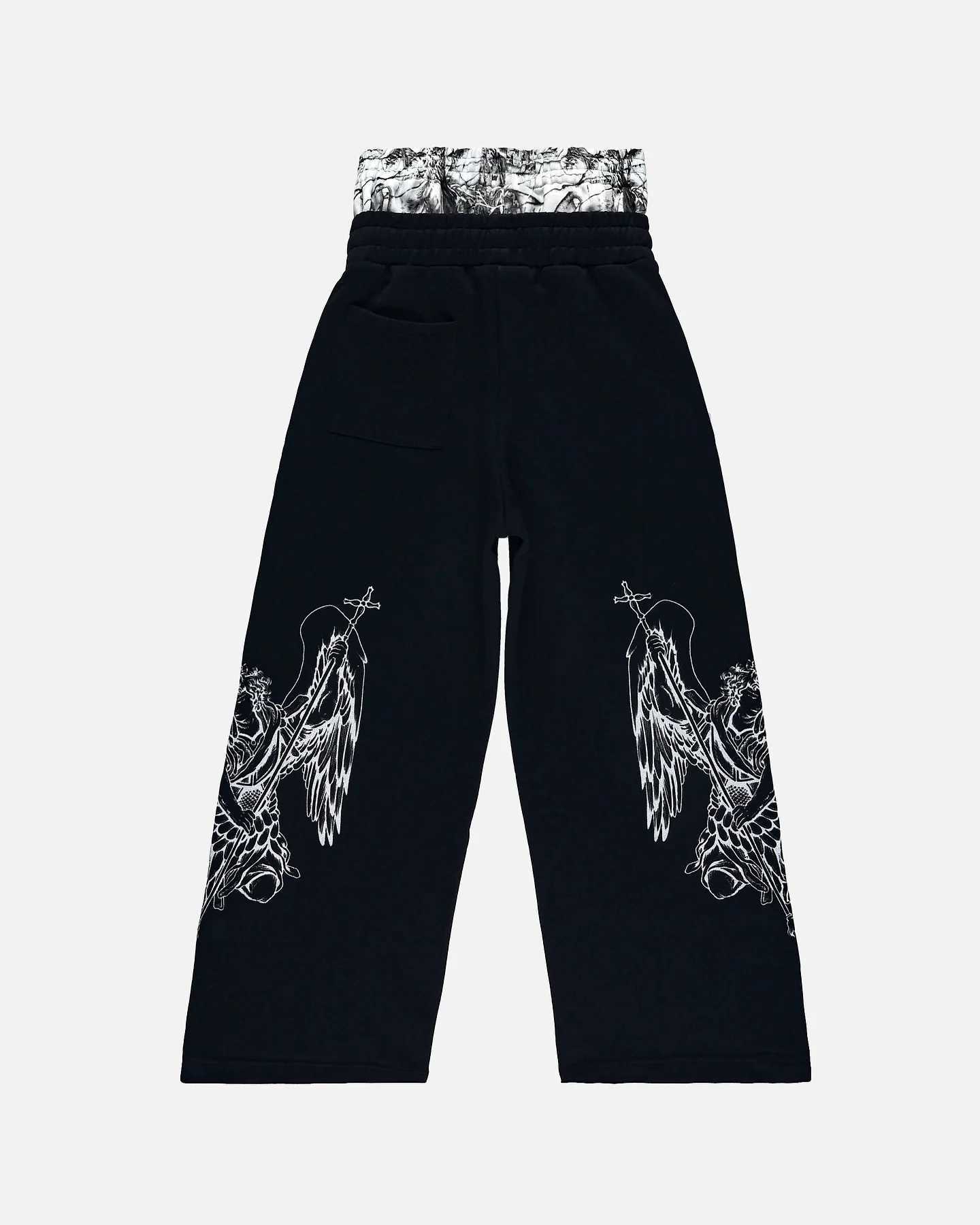 American mens and womens sports pants Y2K Gothic hip-hop retro double camouflage design loose elastic waist jogging casual pantsT250319