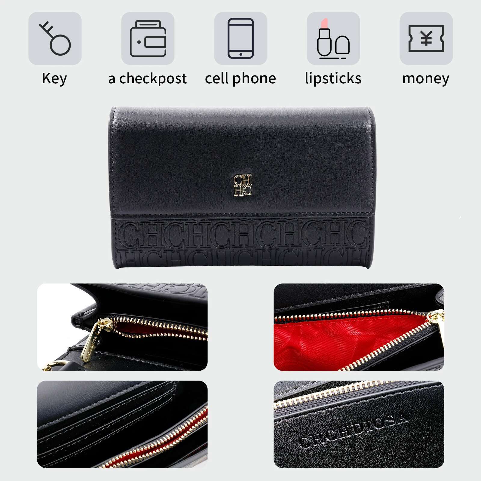 CHCH Crossbody Small Leather Handbag Women, Shoulder Dinner, Clutch Bag For Women