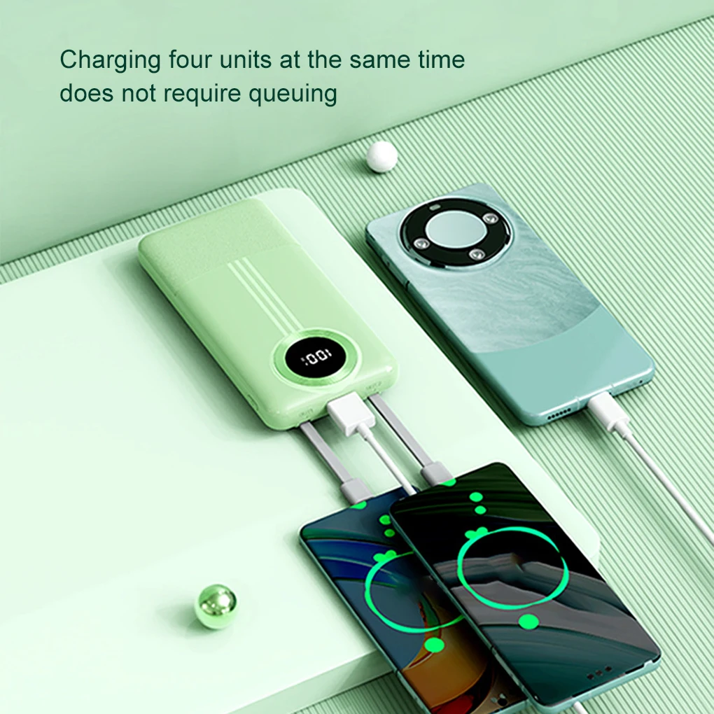 High Aesthetic Value 20000mAh Large Capacity Gift Mobile Power Bank High-definition Screen Display pink 1W milliampere