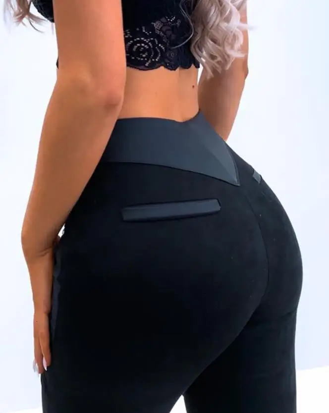 Womens pants autumn strapless high waisted zipper n tight pants fully matched womens YK2 250305