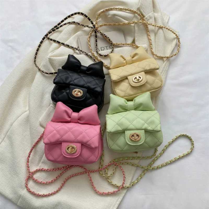 Kids Mini Designer Luxury Shoulder Bag Toddler Princess Baby Girls Pink Bow Handbag Little Girl Cute Crossbody PurseT250310