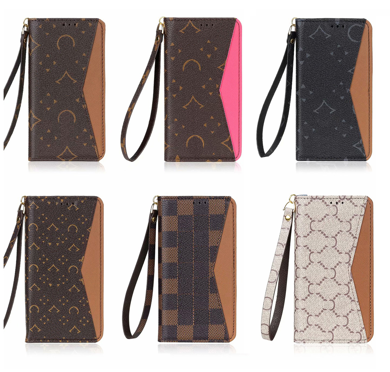 Designer Wallet Phone Cases For iPhone 16 Pro Max 15 Plus 14 13 12 Fashion Monogram Leather Purse Card Holder Pocket Bag Luxury Wallets Cover Designers Case