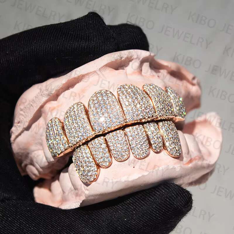 Invisible Set Princess Emerald Cut Vvs1 Hight Quality Moissanite Dia Grillz