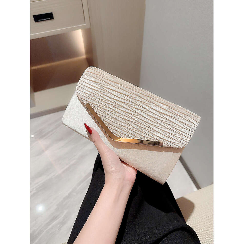 Women's Bags Women's Bags Ladies satin socialite temperament flip handbag, formal dress bag, pleated design banquet handbag
