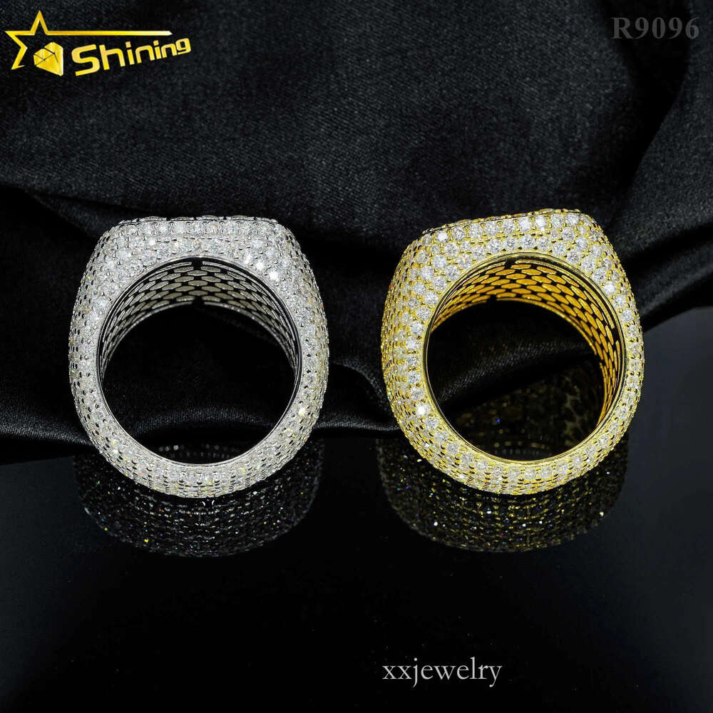 Hot sell drop shipping hip hop jewelry iced out GRA moissanite dia ring for men