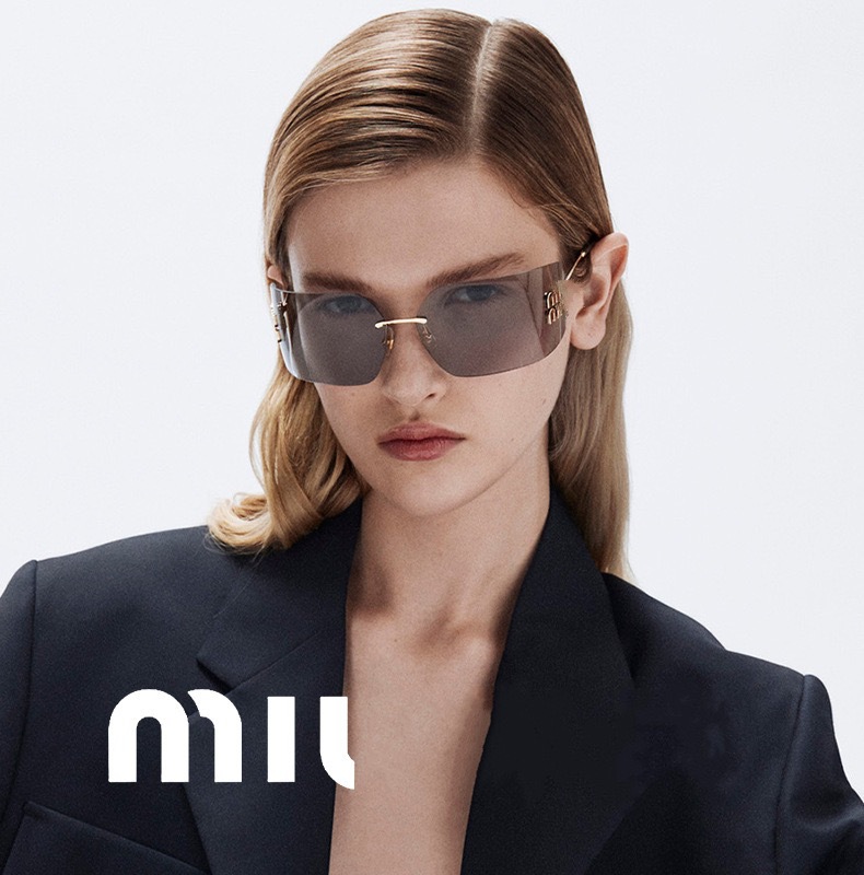 High aesthetic retro style radiation resistant Designer sunglasses Letter frames classic fashion square Metal resin frameless Anti blue light sunglasses glasses