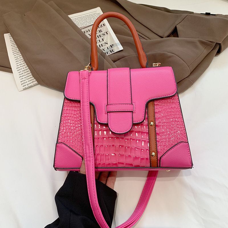 Women's Crocodile Print Color Handbag Fashion Large Capacity Single Shoulder Crossbody Small Square Bag