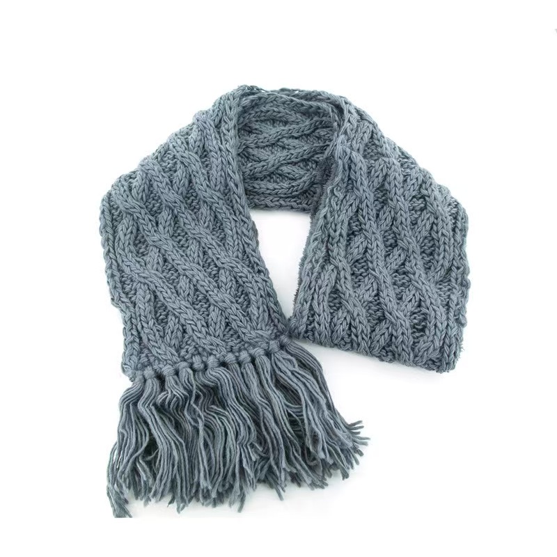 K089 2025 DIY handmade thick wool scarf knitted high quality versatile fashion winter Korean style plus velvet thick scarf