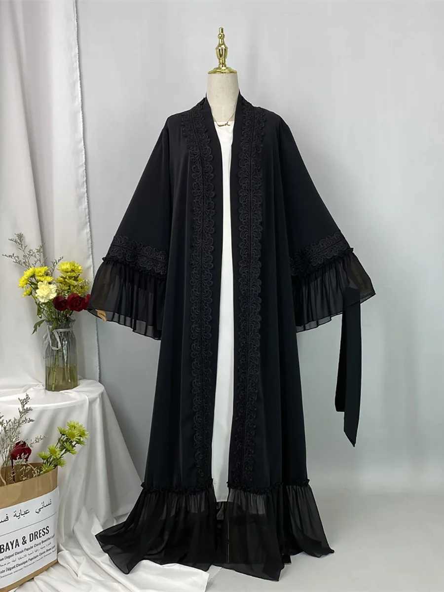 Ramadan Eid Dubai Black Abayas For Women slim Dress Ka Ctan Moroccan Robe Femme sulmane Kimono Ktan Islam Clothing W250310