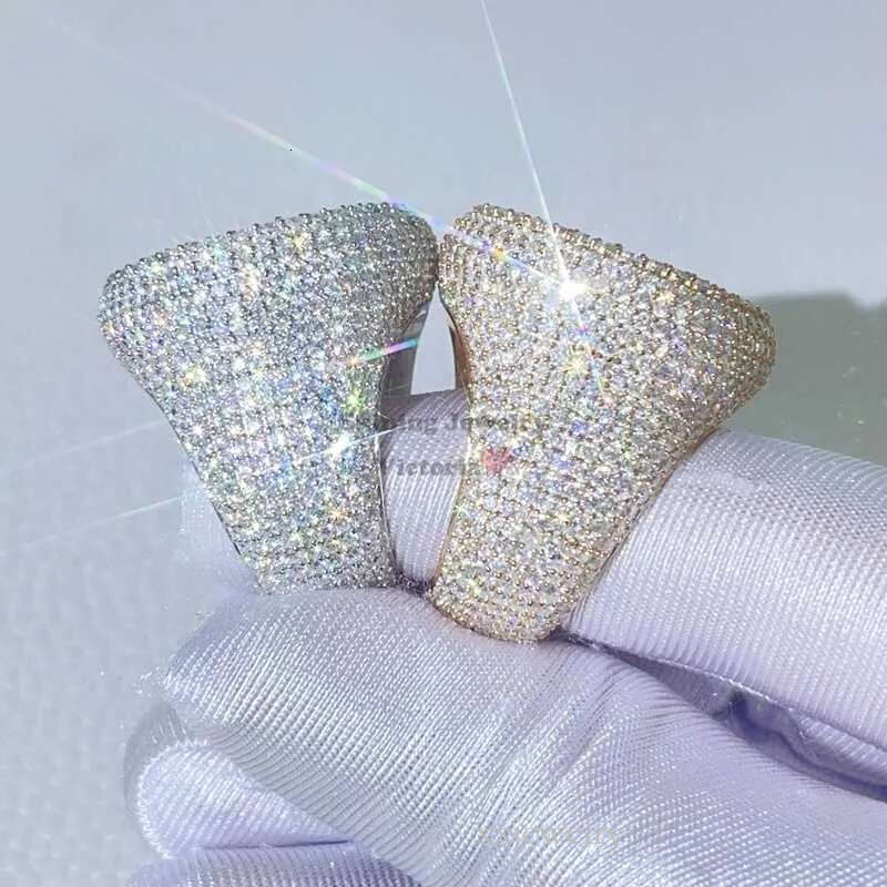 solid pass dia tester hip hop iced out men vvs moissanite rings sterg sier