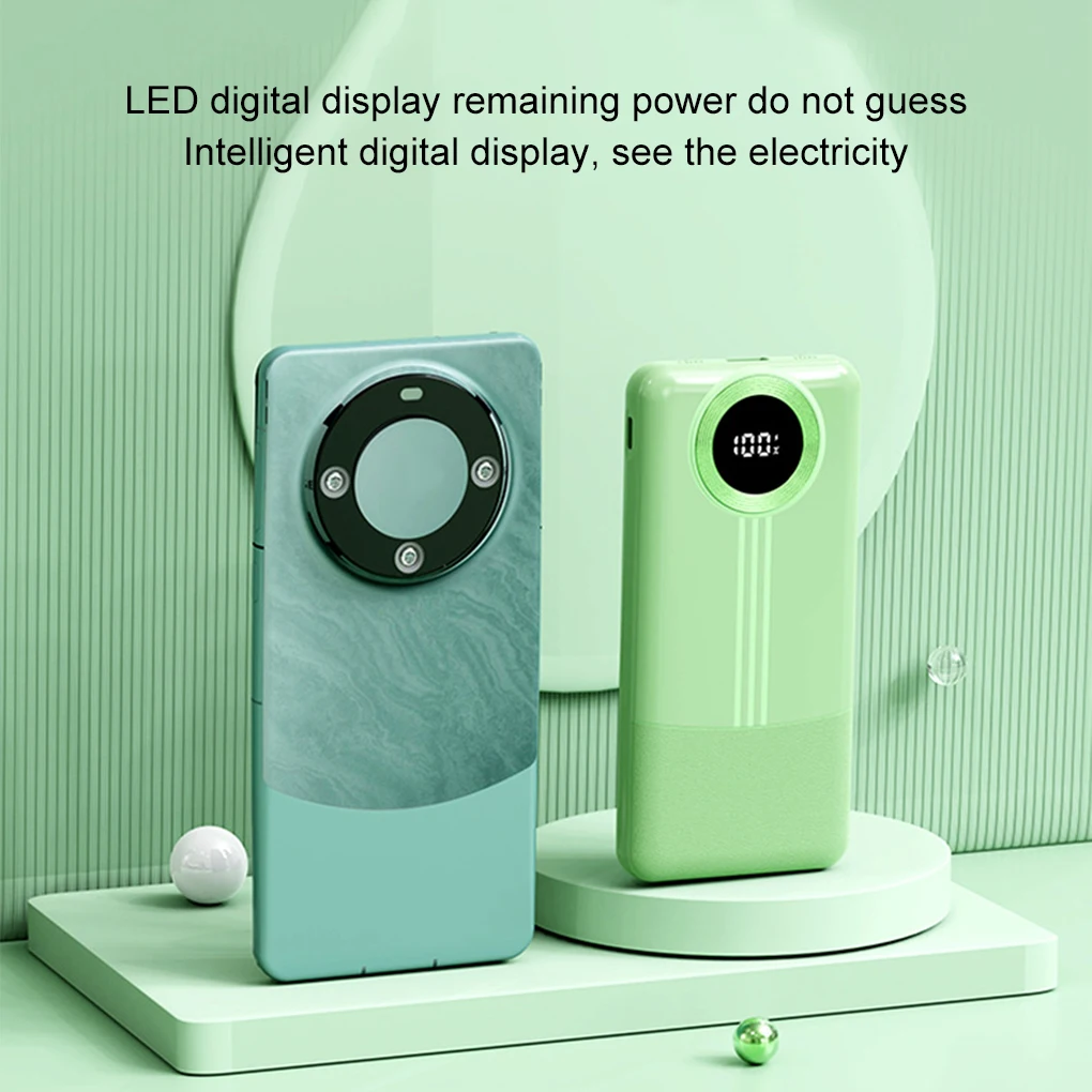 High Aesthetic Value 20000mAh Large Capacity Gift Mobile Power Bank High-definition Screen Display pink 1W milliampere