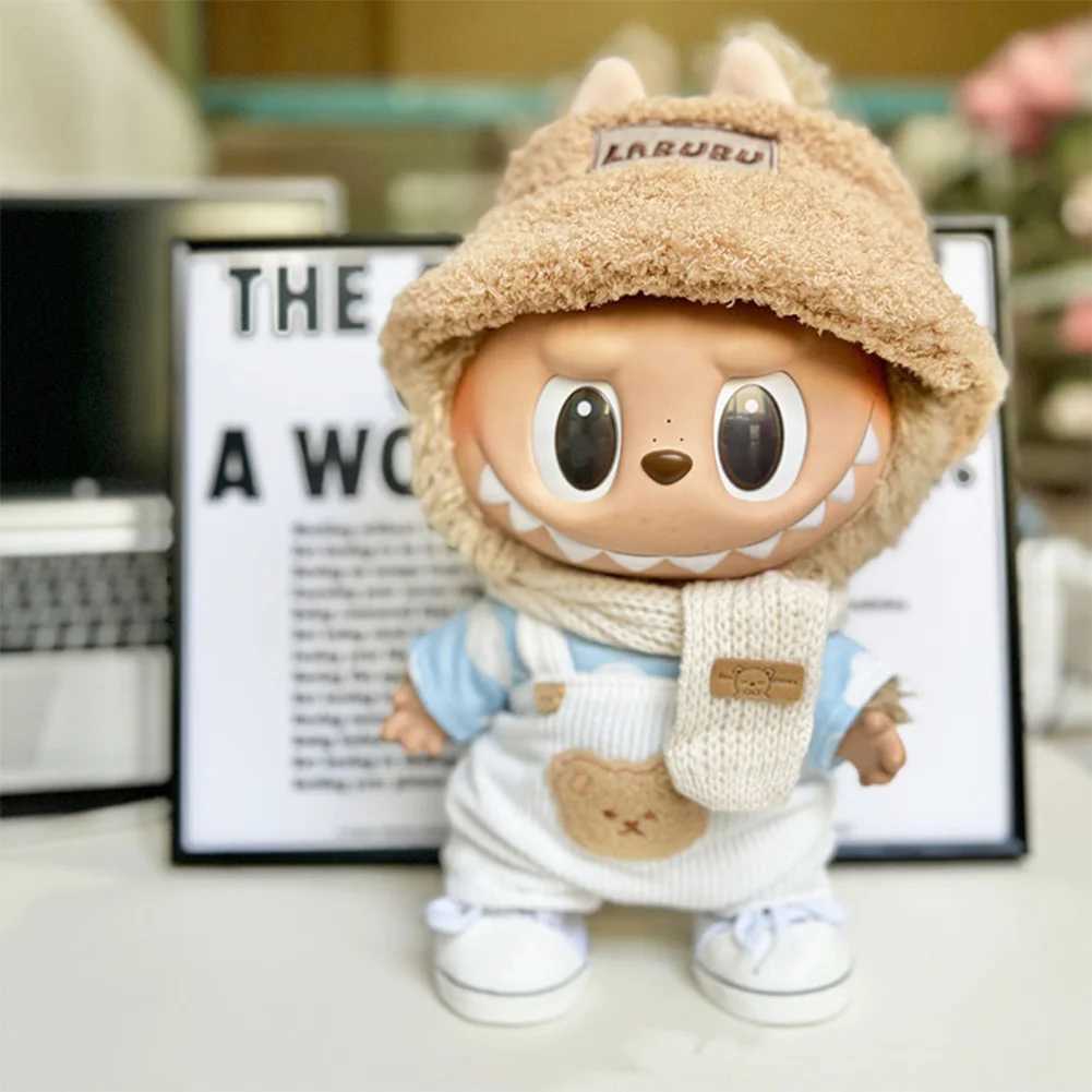 38cm Mini DollS Clothes Outfit Accessories For Korea K Exo Labubu Idol V1 V2 cloud shirt white strap set ClothingC250310