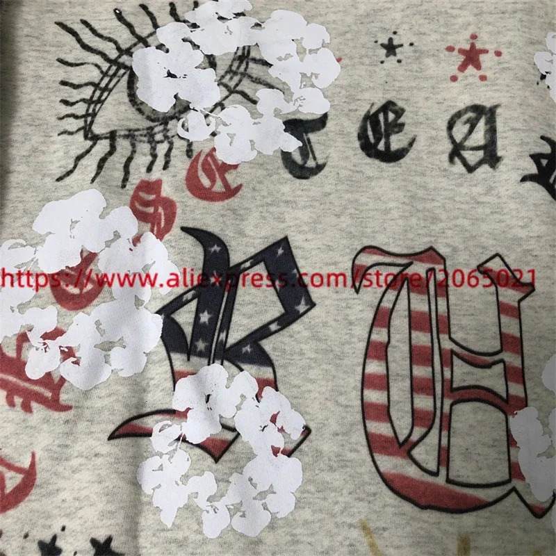 SAINT Graffiti Retro Printed Vintage Clothing Streetwear Loose Pullover Tops Hoodies For Men 250310