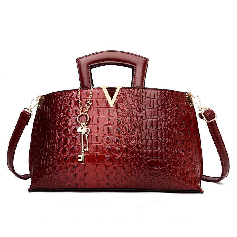 Women's Bags Handbag Stylish Alligator Print Women's Shoulder Crossbody Three-piece Set Bag