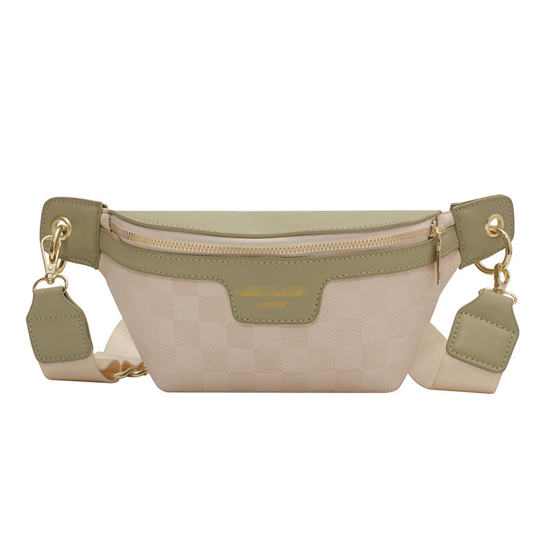 Bag female hot new fashion niche wide shoulder strap crossbody dia zipper leisure texture large capacity chest bag