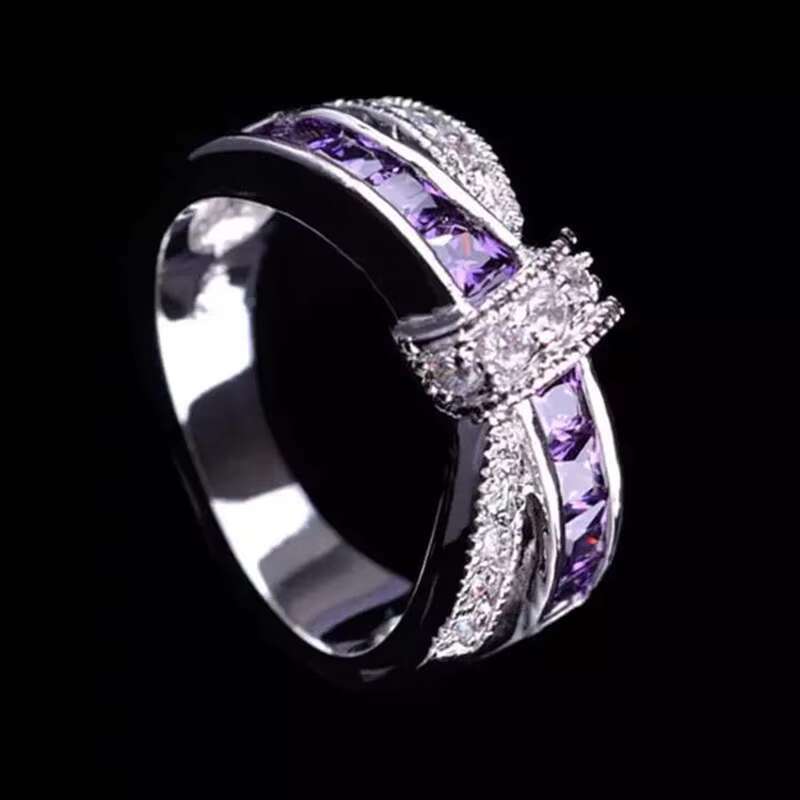 2025 Design Fashion New Trend White Purple Moissanite Custom Ring Jewelry