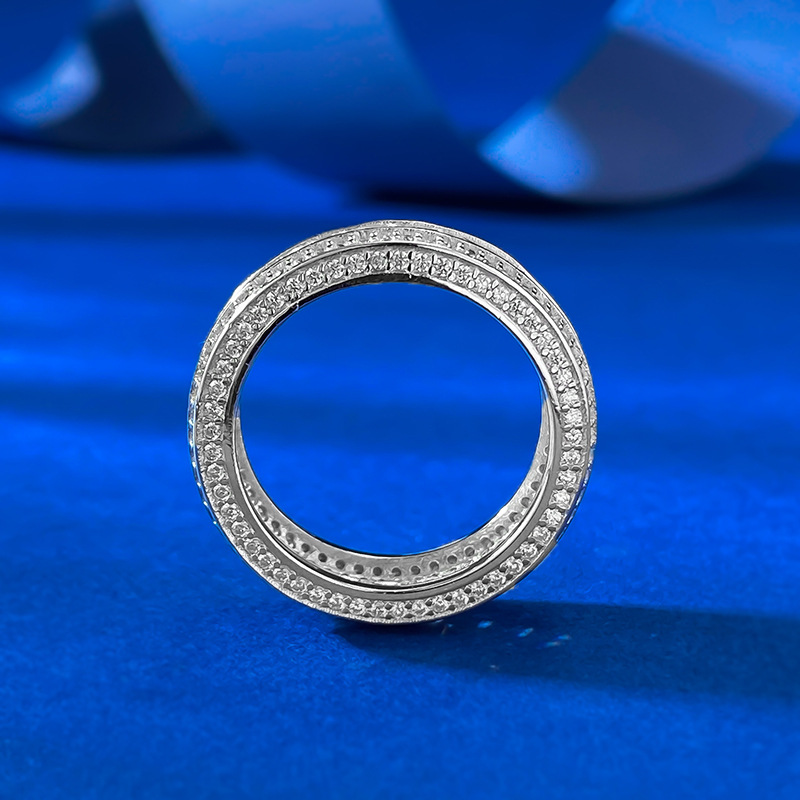 US Size 5-9 Jewelry Real 100% Sterling Sier Princess Cut White Moissanite Dia Gemstones Party Women Wedding Engagement Band Ring For Lover Gift