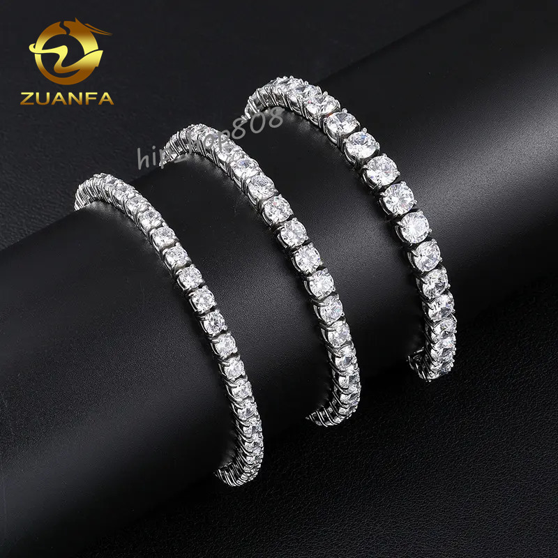 Wholesale Tennis Bracelet Men Women Jewelry VVS Diamond 3mm 4mm 5mm GRA Certificated VVS Moissanite Tennis Chain