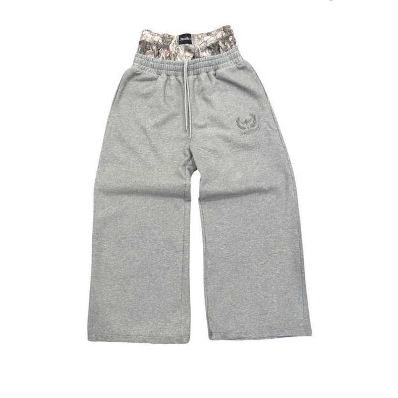 Mens Y2K retro sports pants with embroidered camouflage pattern on double cuffs unisex loose pants wide leg pants fashionable casual streetT250319
