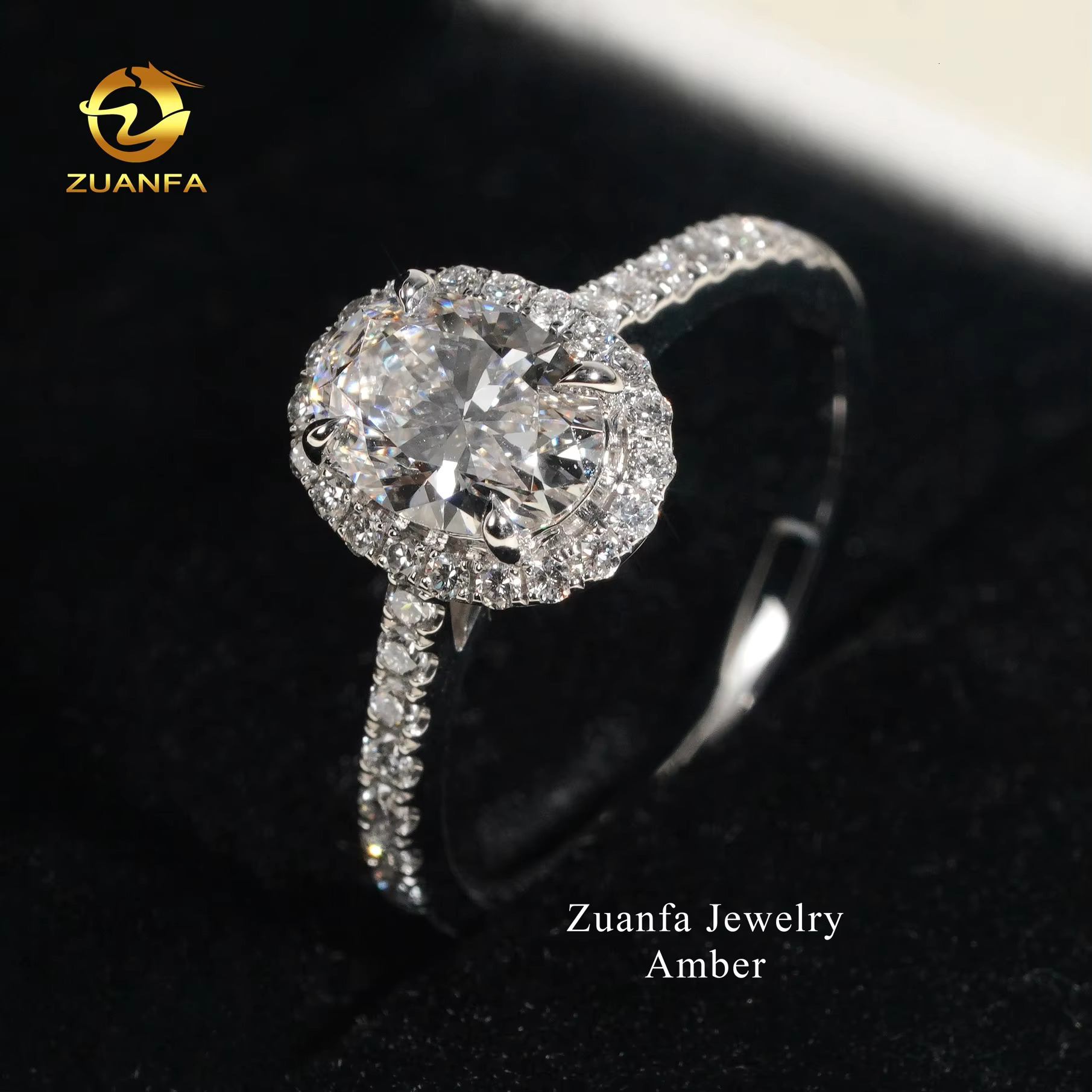 Fast Shipping IGI Certificate E-vvs2 Oval Cut Moissanite Rings 1.13ct Lab Grown Diamond 14K White Gold Engagement Ring