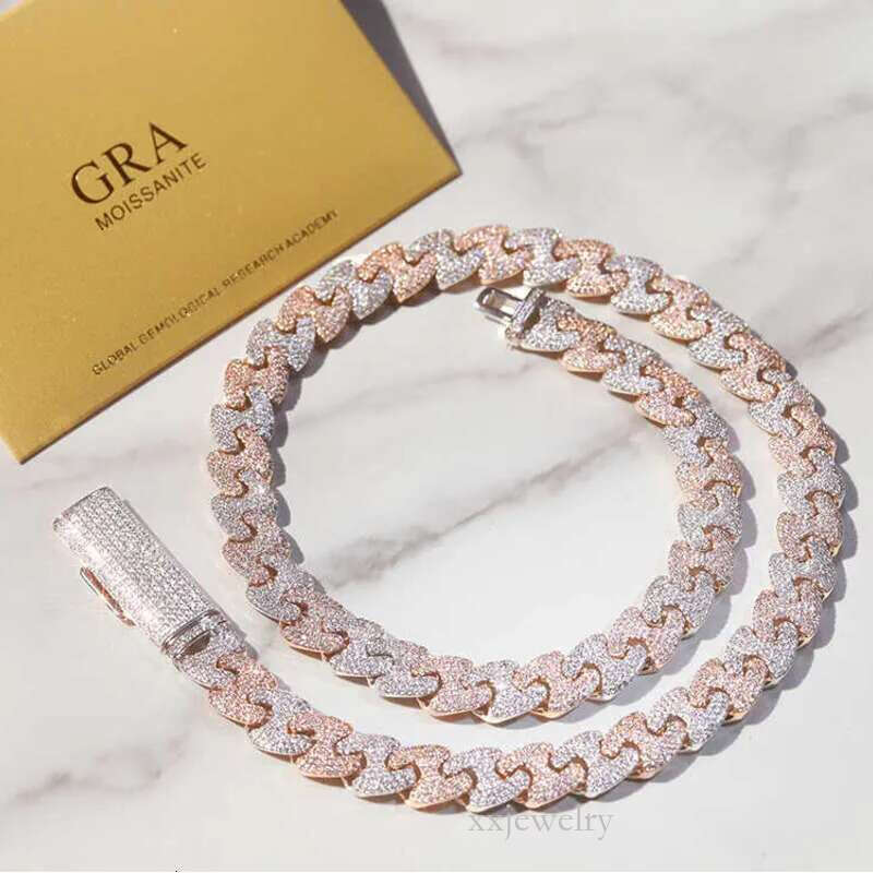 Letter Style chain for men women Ice Out GRA Moissanite Cuban k Chain Hip Hop Necklace Fine jewelry gift