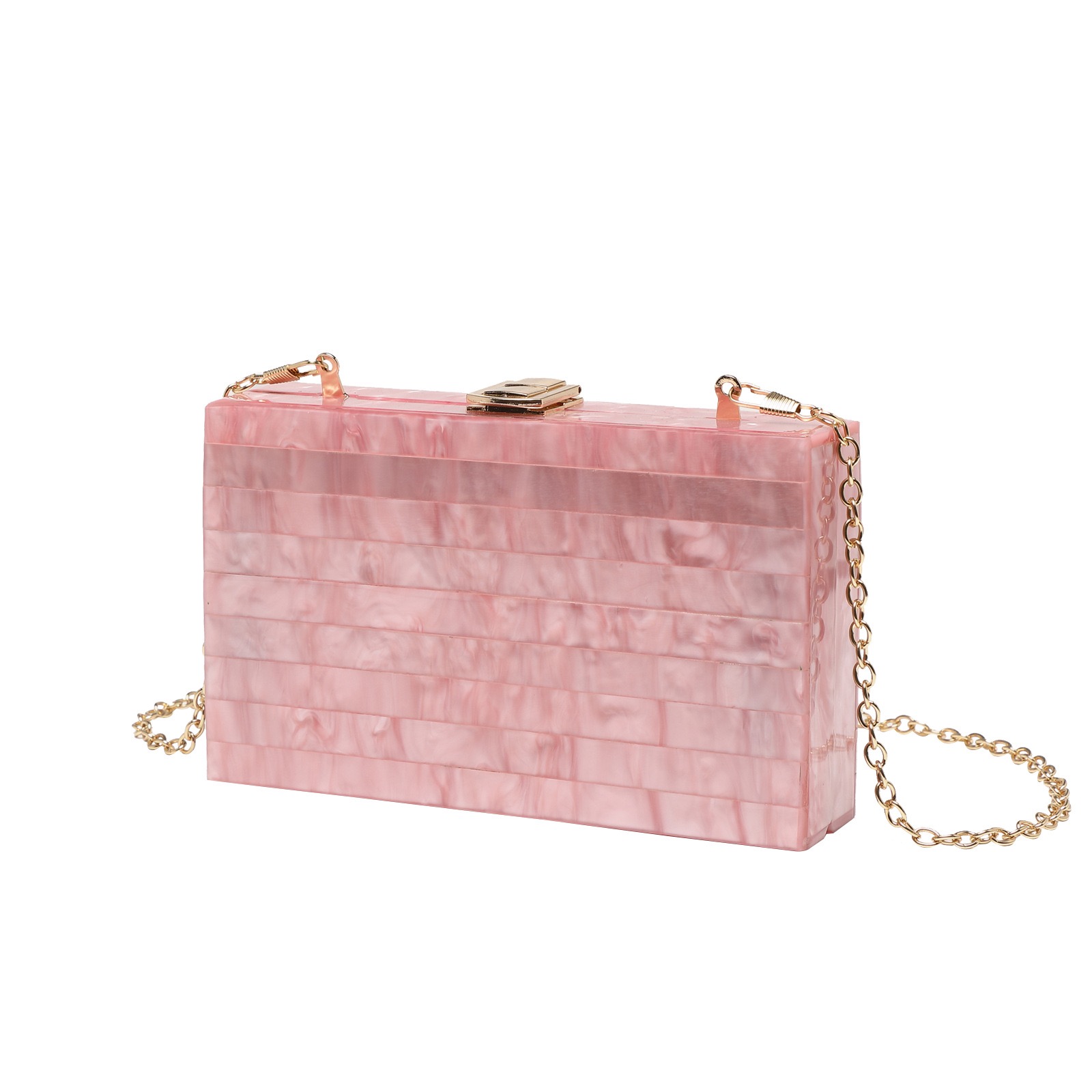 Marble Pearl White Striped Acrylic Box New Clutches Evening Bags For Women Wedding Party Female Handbags Bridal Clutch Bag 240906