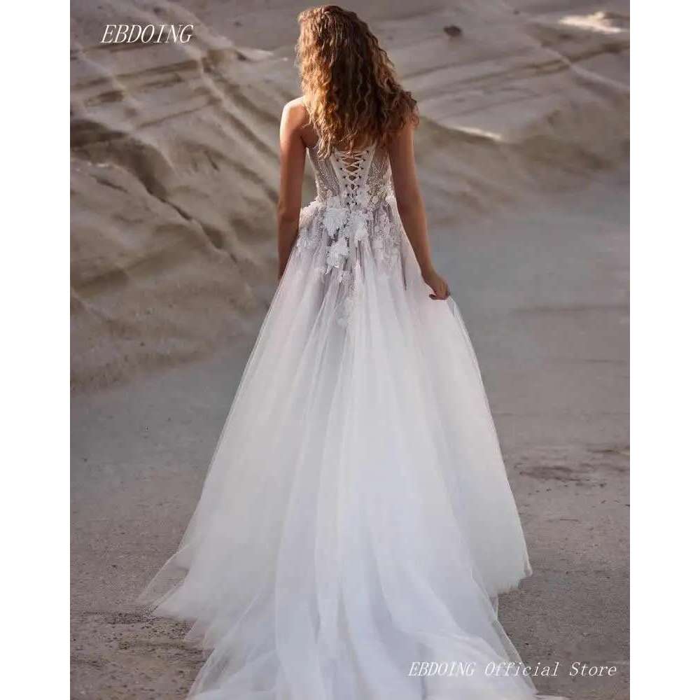 Newest Sweetheart Sleeveless Spaghetti Straps Glitter Custom Wedding Dresses