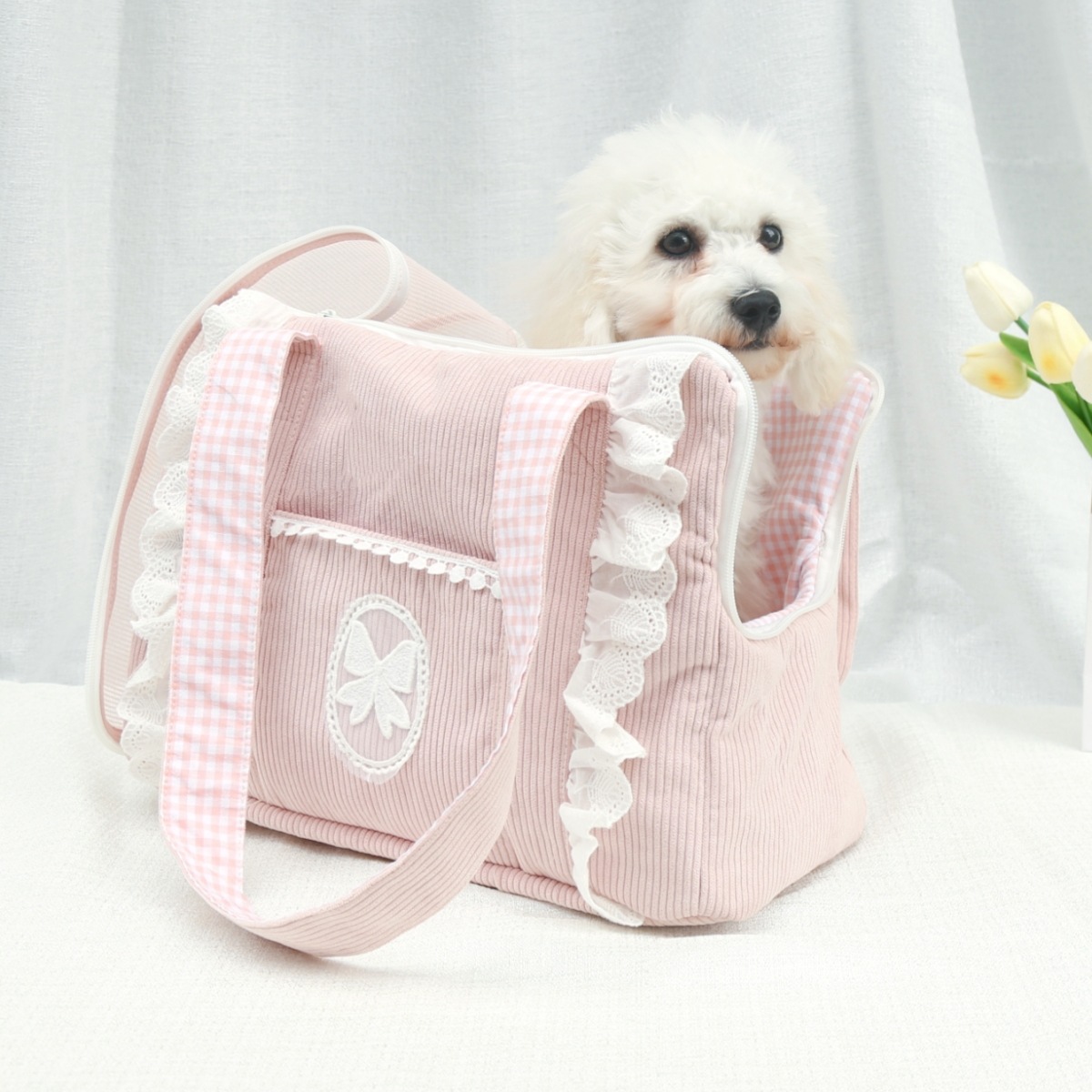 Go Out Portable Handbag Small Bag Cat Corduroy Dog Supplies Suitable Single Shoulder Crossbody Pet Bags Accessories 0310