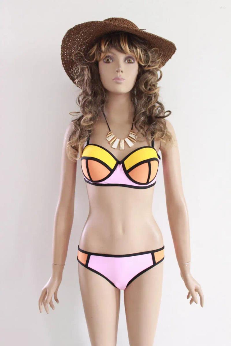 Women's Swimwear F4297 Multi Colour Neoprene Sexy Women Bikini Set Beach Wear