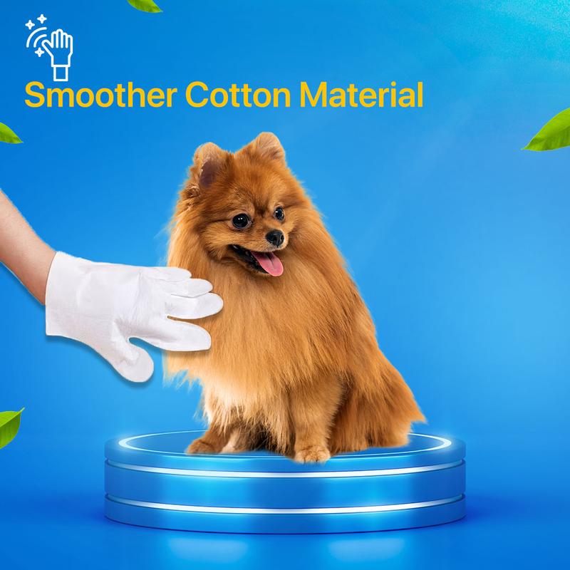 Garfeel Daddy Pet Glove Wipes - 6PCS/Pack All-Purpose No Rinse Grooming Wipes - Easy and Quick Cleaning & Deodorizing, Nourishing Fur Cat dog wipes