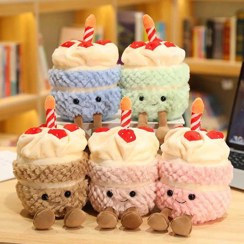 Kawaii Cartoon Hot Cake Plush Doll High Quality Soft Stuffed Fruit Strawberry Wedding Cake Simulation Food Plush Toy Home DecorT250310