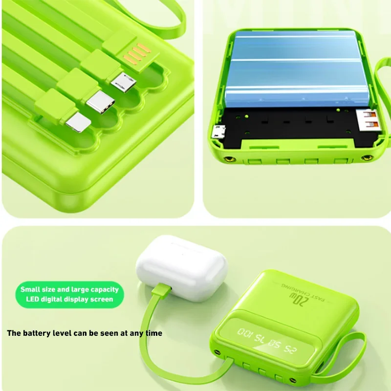 2025 New 20000mAh Outdoor Portable Powerbank Fast Charging PD20W Power Bank Battery Charger For iPhone Samsung Huawei 2024 New