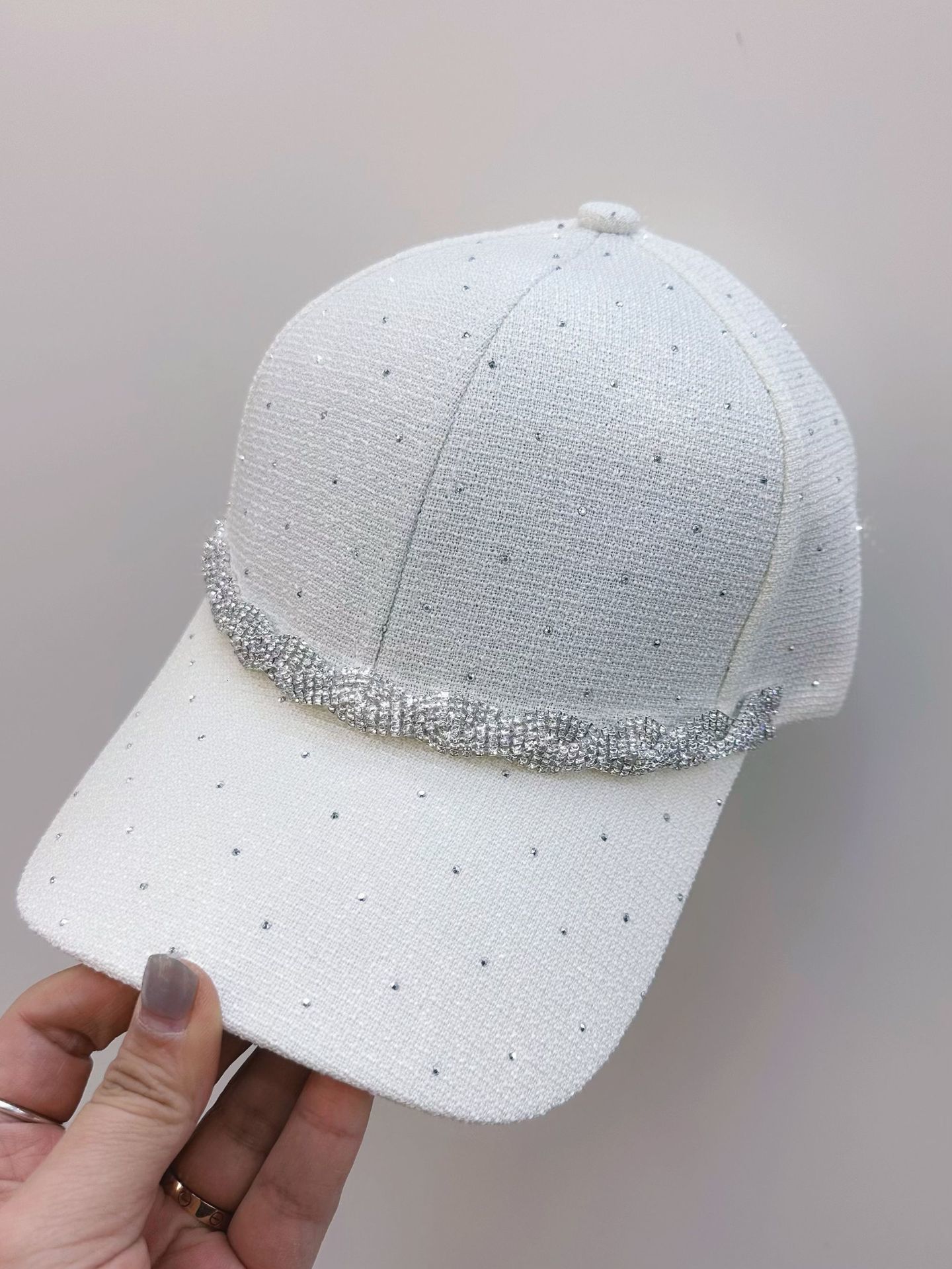 Women Cotton Solid Color Baseball Cap Men Classic Retro Diamond Letters Adjustable Sun Hat Summer Sports Leisure Caps 240220