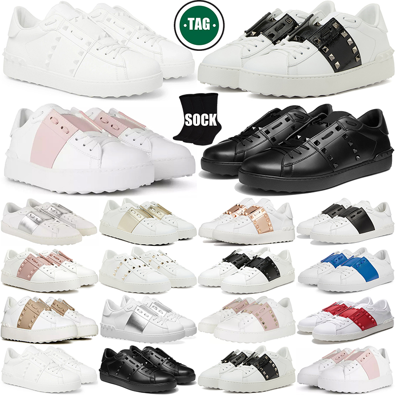 Free Shipping Designer sneakers Rockstud Open red bottomed heels Shoes Loafers chaussure for mens womens trainers high scarpe track luxury Plate-forme top