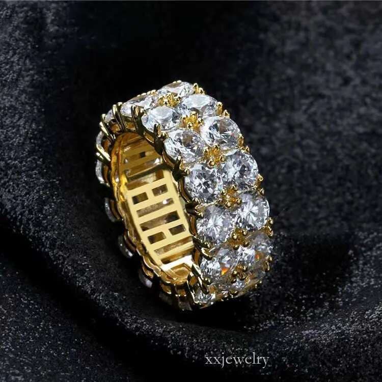 Fashion Jewelry Gold Plated Sterg Sier D/VVS Moissanite Dia Ring For Mens Rings