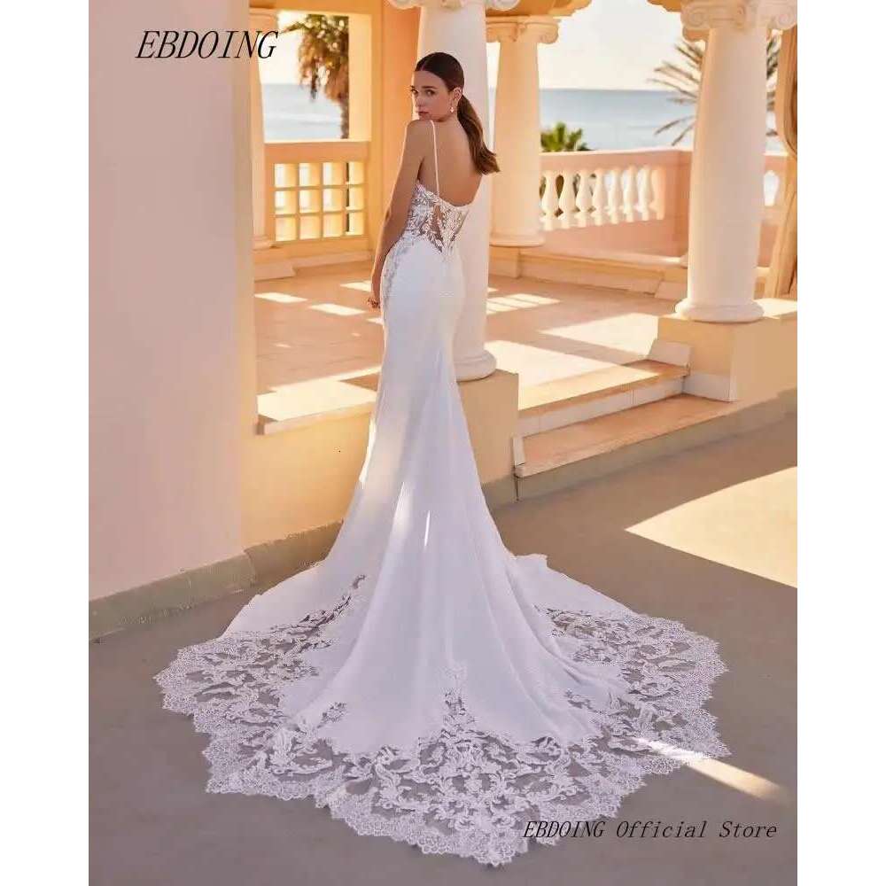 Newest Mermaid Sweetheart Wedding Dress Chic Spaghetti Strap Neckline Sleeveless Custom Bridal Dresses
