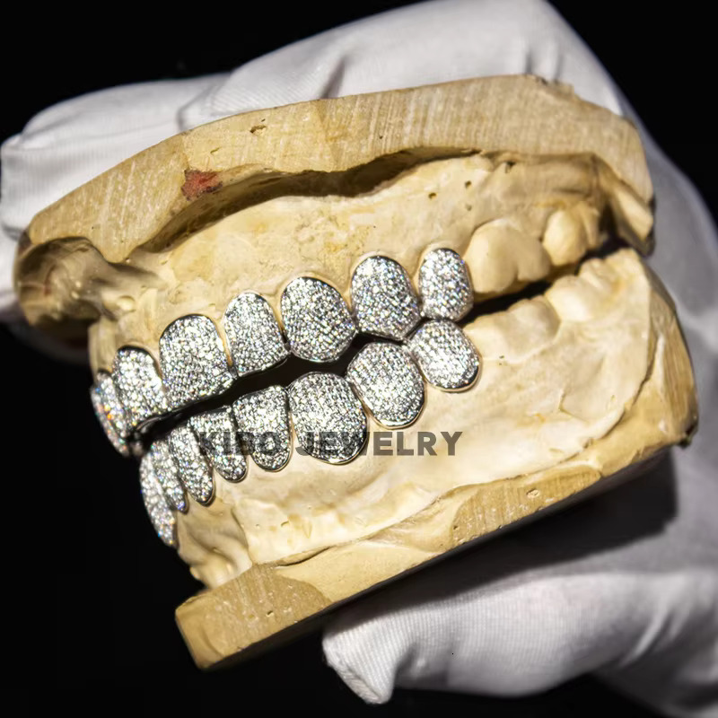 KIBO Customize Jewelry Hip Hop Grillz 925 Sterling Silver Pass Diamond Tester Iced Out Moissanite Teeth Grillz
