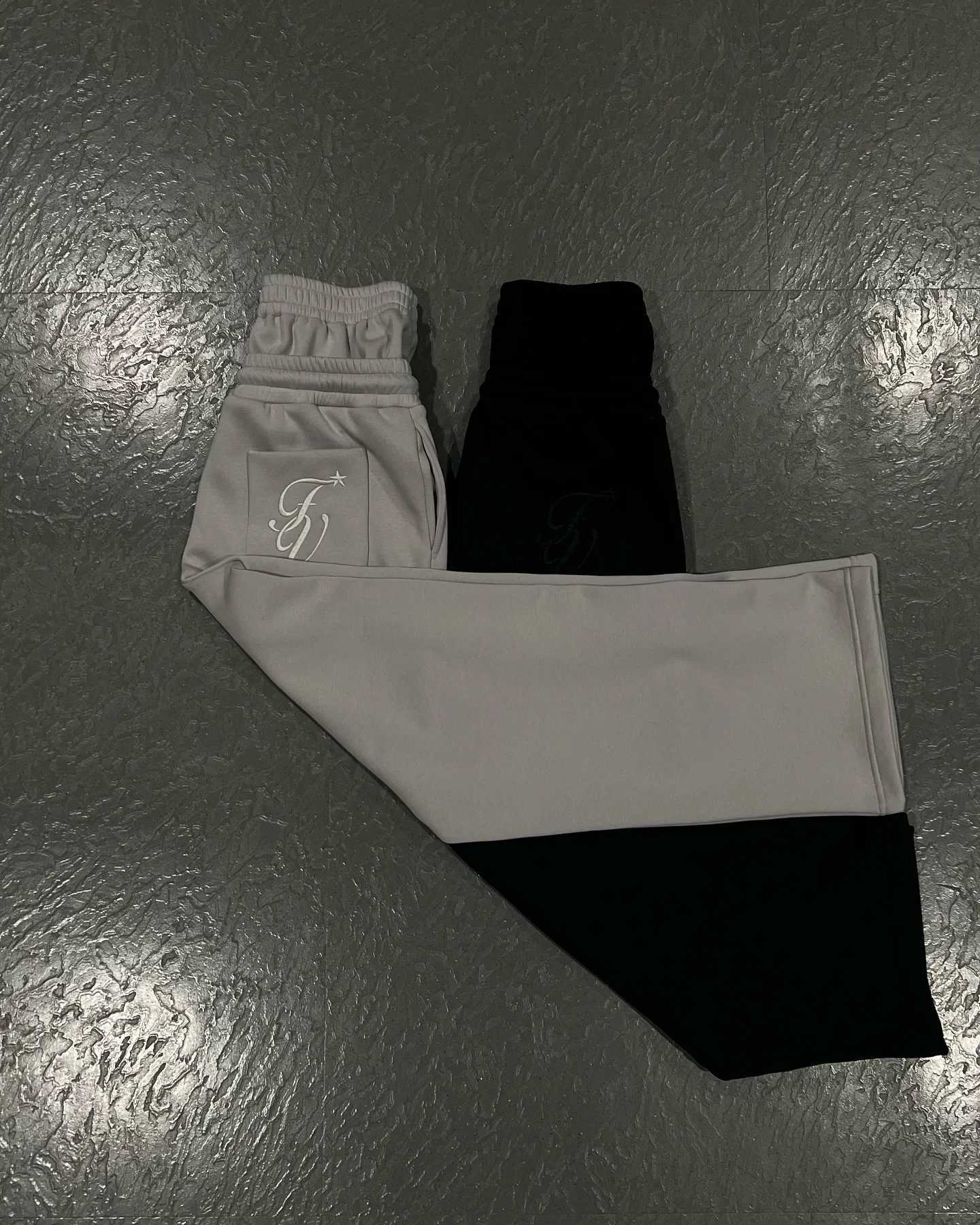 Harajuku loose double waist sports pants Y2K American solid color letter embroidery casual pants hip-hop drawstring joggingT250319